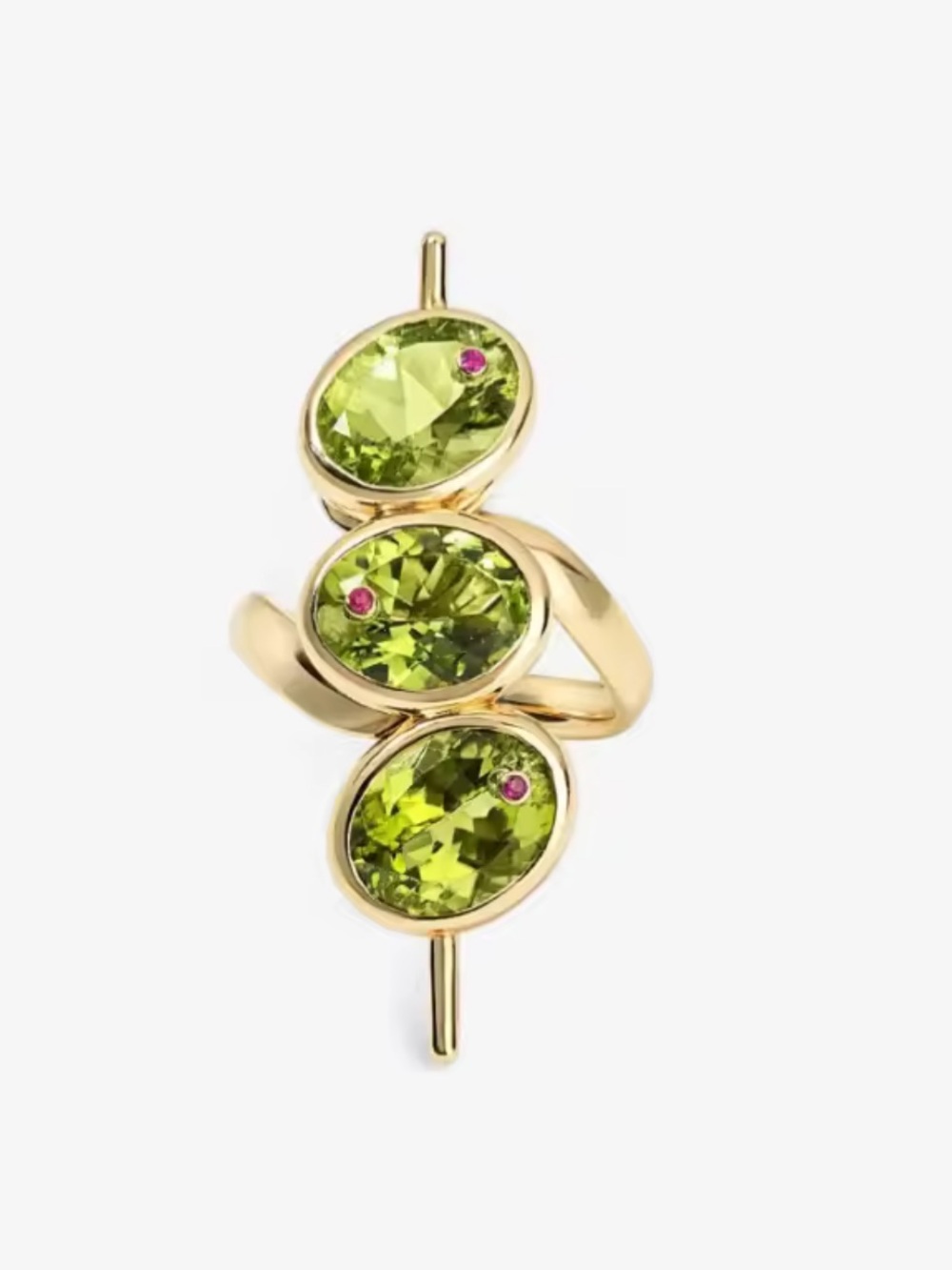 14k Peridot Olive Ring